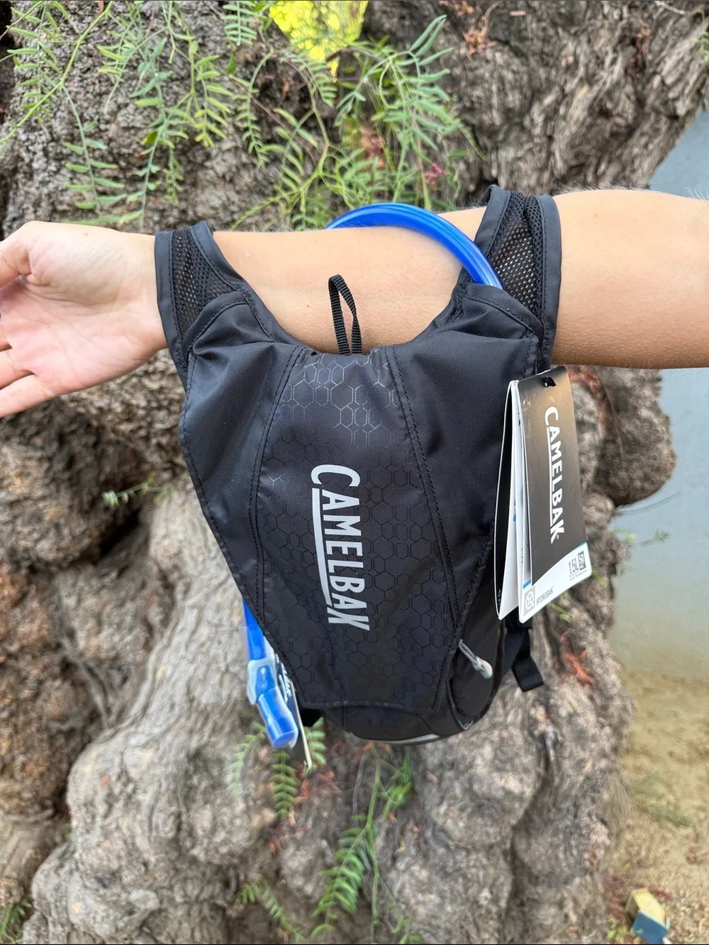 CamelBak Black Hydration Vest with Blue Drink Tube